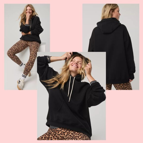 OFFLINE by Aerie Cloud Fleece Oversized Hoodie, Black, Size L - Picture 5 of 5
